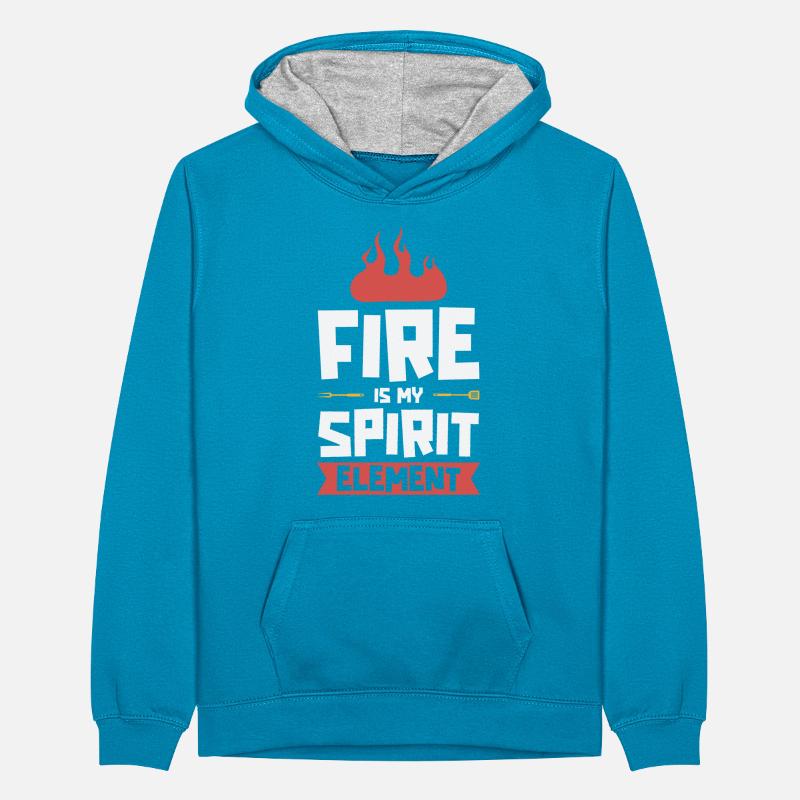 Cuisson Griller Feu Élément Cuisinier et Griller Sweat à capuche contrasté Ado