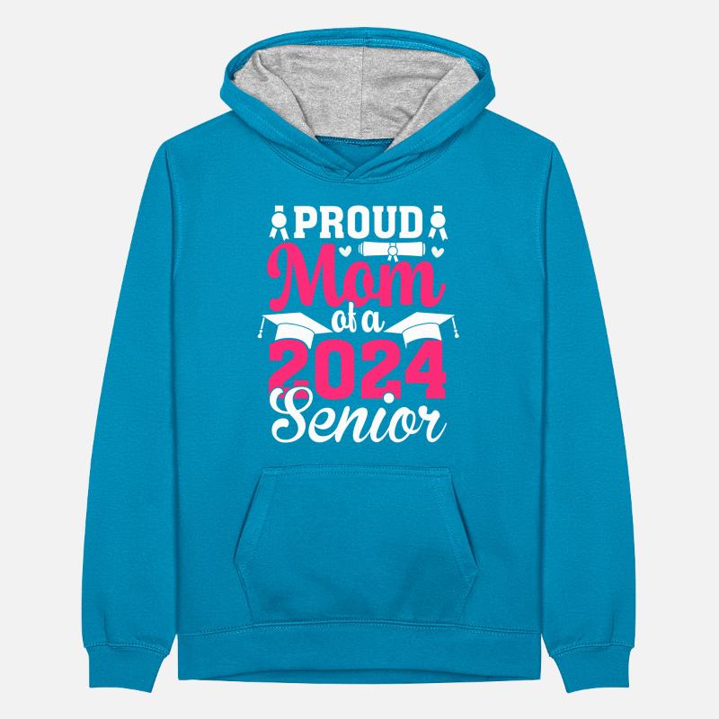 Lustige Stolze Mutter Eines Abschlussgeschenks Teenager Kontrast-Hoodie