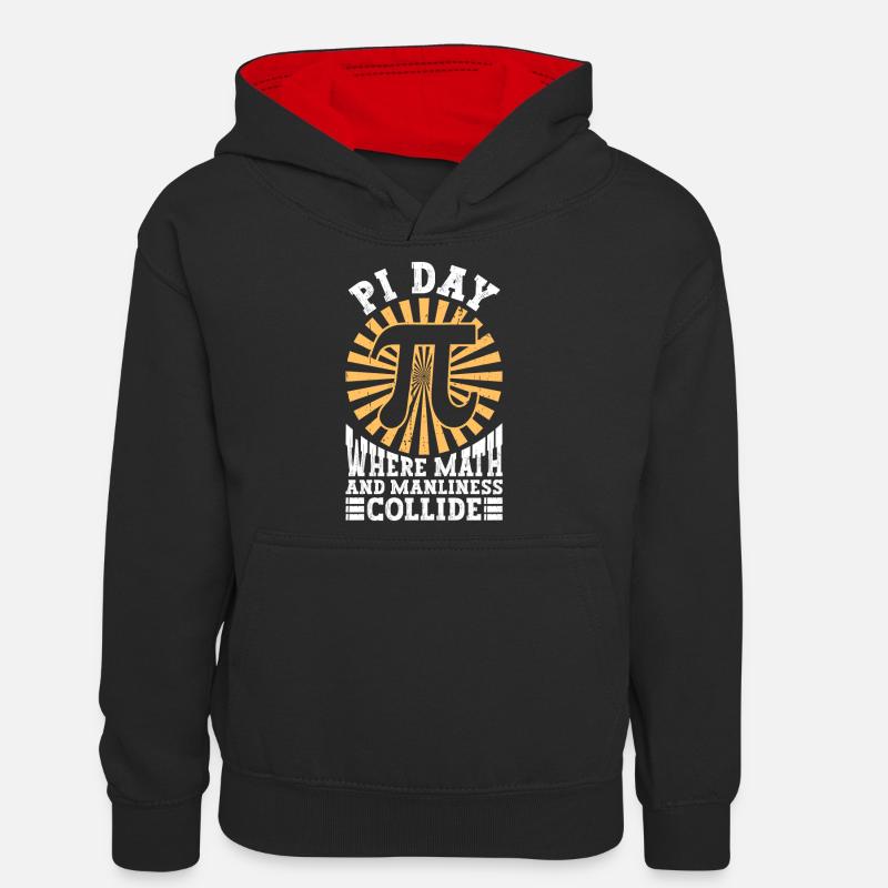 Drôle de professeur de mathématiques pour Pi Day Math Geek - Sweat à capuche contrasté Ado - noir/rouge