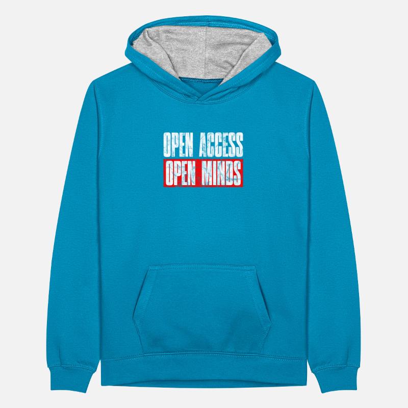 Open Access Open Mind for Hacker and Coder Teenager Kontrast-Hoodie