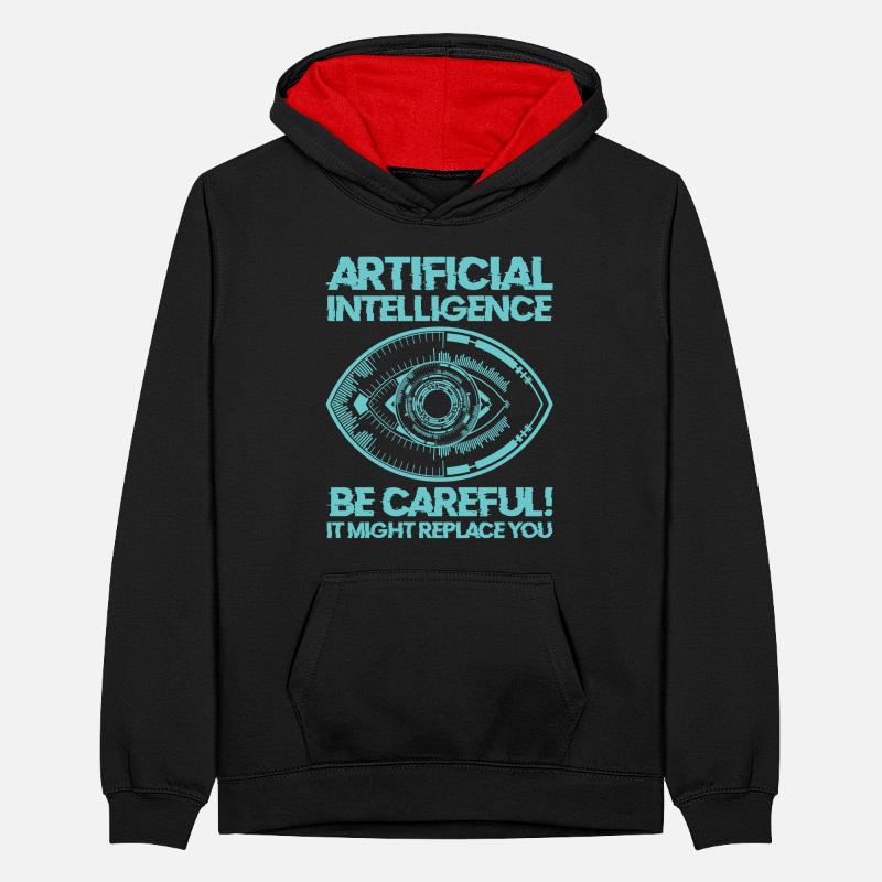 IA Machine Learning Computer Geek Technology Sweat à capuche contrasté Ado