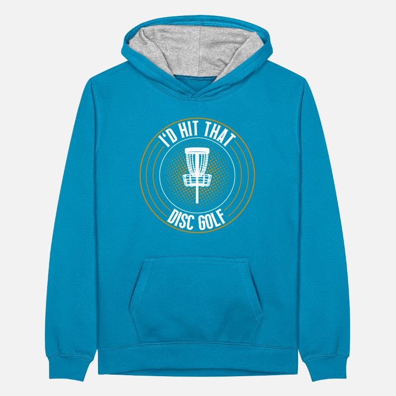 Discgolf Disc Golf Teenager Contrast Hoodie