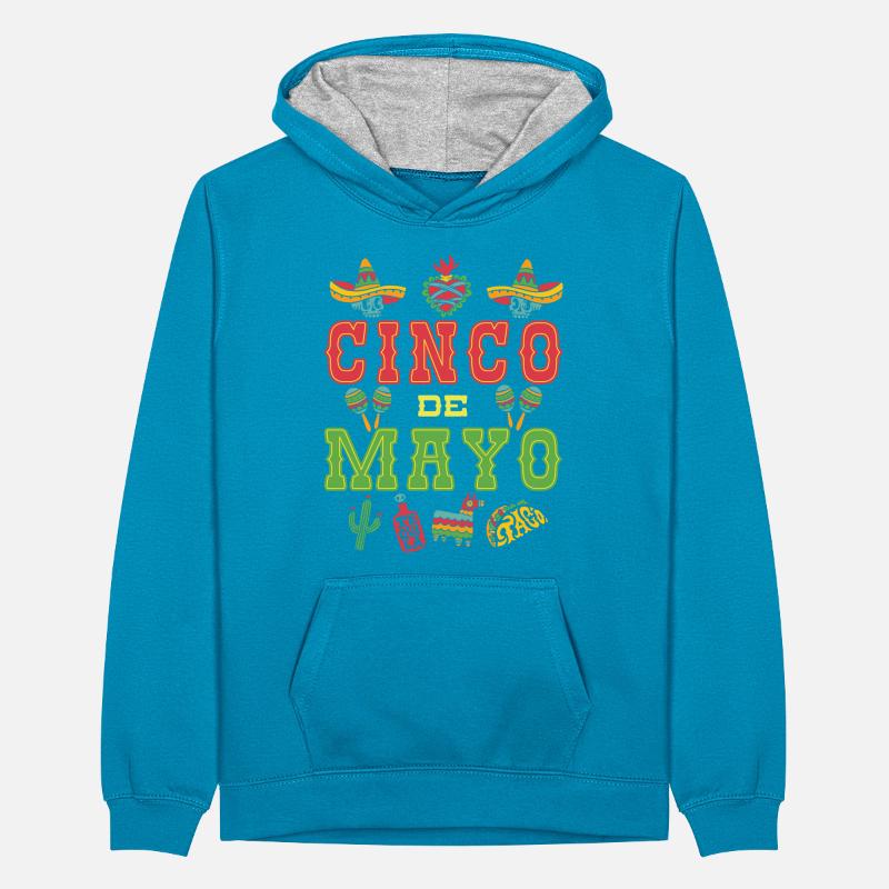 Cinco De Mayo Teenager Contrast Hoodie