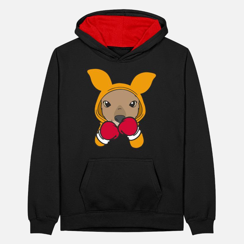 Kænguru Bokser Martial Atlet Sparring Sport Boksning Kontrasthoodie teenager