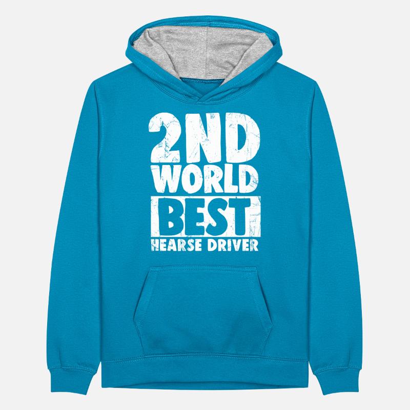 Zweitbester Leichenwagenfahrer der Welt Teenager Kontrast-Hoodie