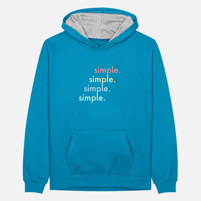 Conception de chemise simple - Simple Sweat à capuche contrasté Ado