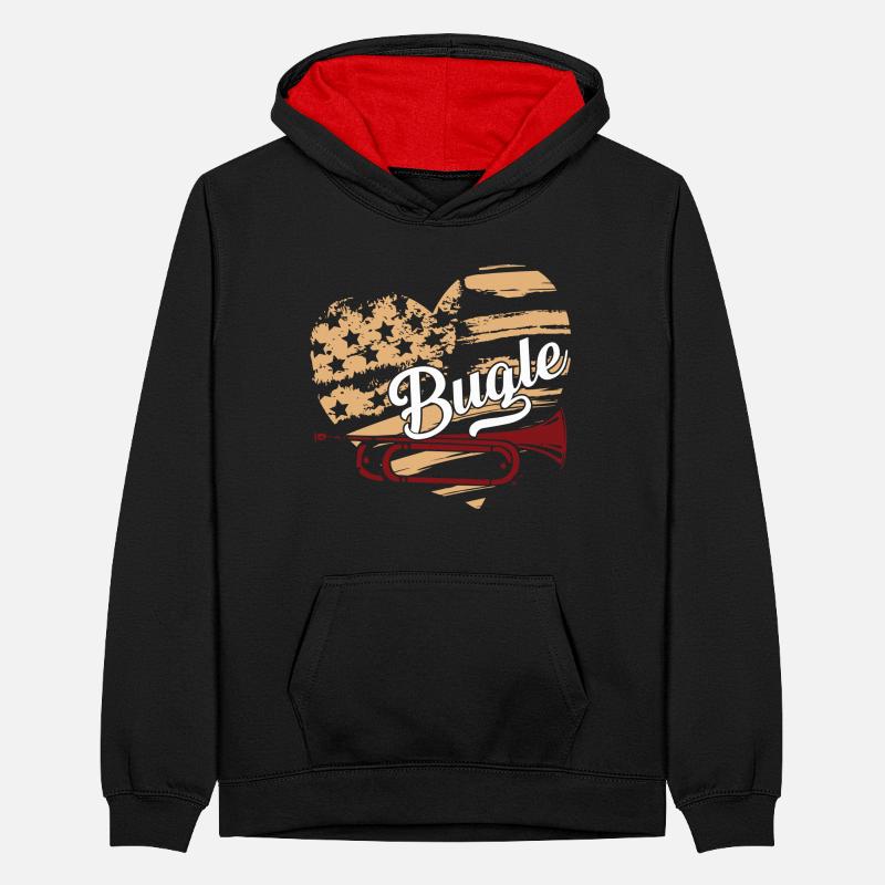 Bugle Bugle Flag Teenager Contrast Hoodie