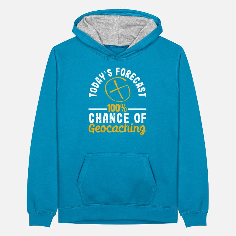 La prédiction du jour : 100 % de chances de s’amuser en géocaching Sweat à capuche contrasté Ado