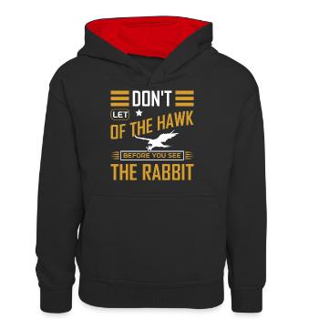 Falconer Falconry Falcon Ornithology Falcon - Teenager Contrast Hoodie - black/red - Front