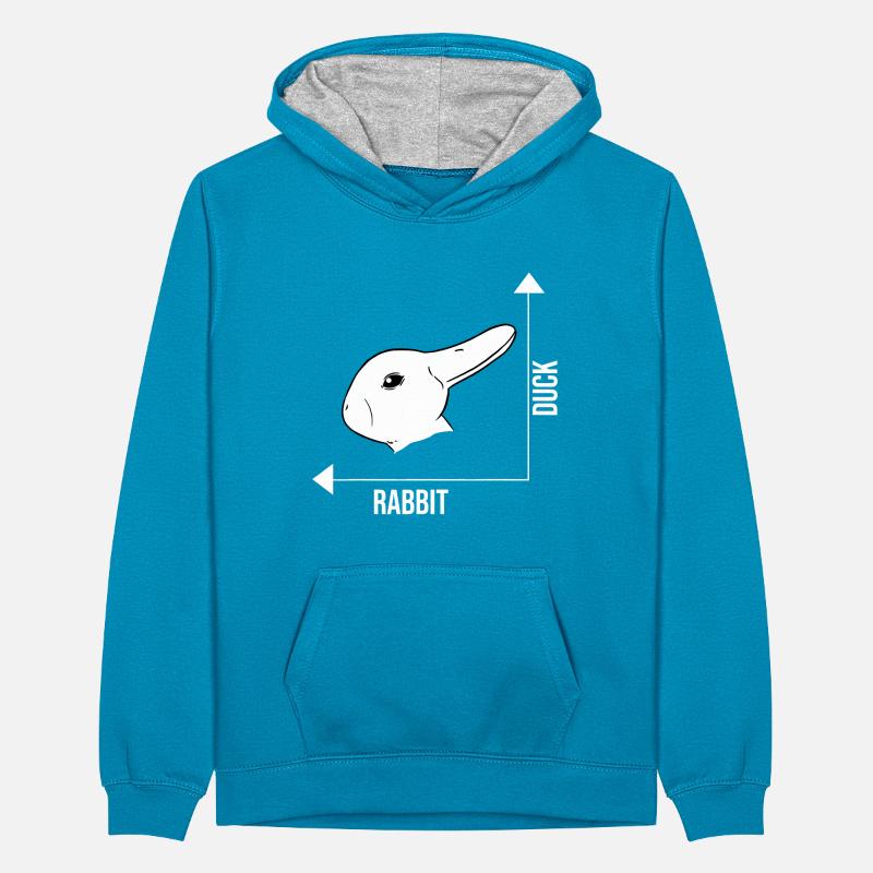 Rabbit Duck Graph Math Ostern Teenager Kontrast-Hoodie