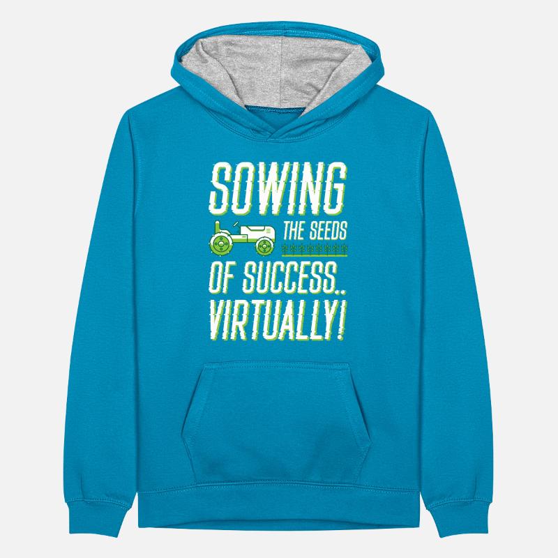Farming Games Simulation Video Games Simulator Teenager Contrast Hoodie
