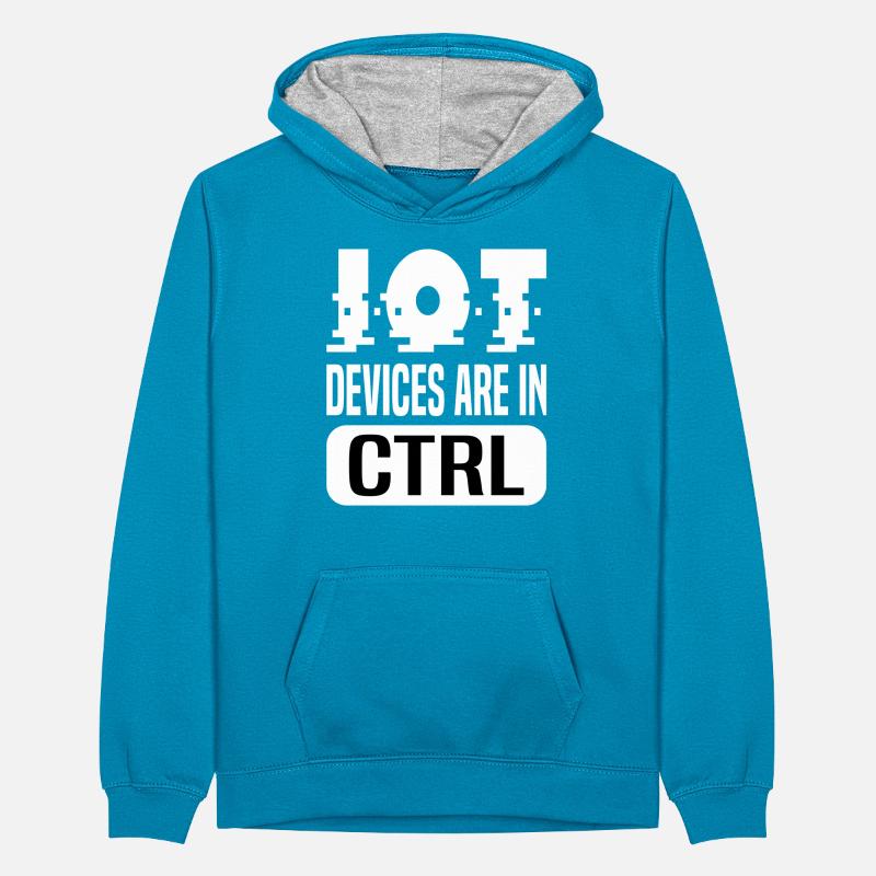 Internet Des Objets IOT Programmeur Admin IT Sweat à capuche contrasté Ado