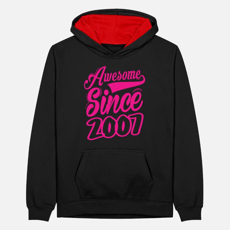 Awesome Since 2007 Teenager Contrast Hoodie