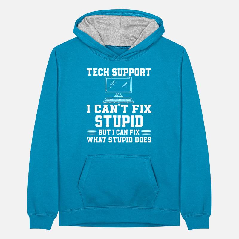 Sarkastisches Zitat Des Technischer Support Teenager Kontrast-Hoodie