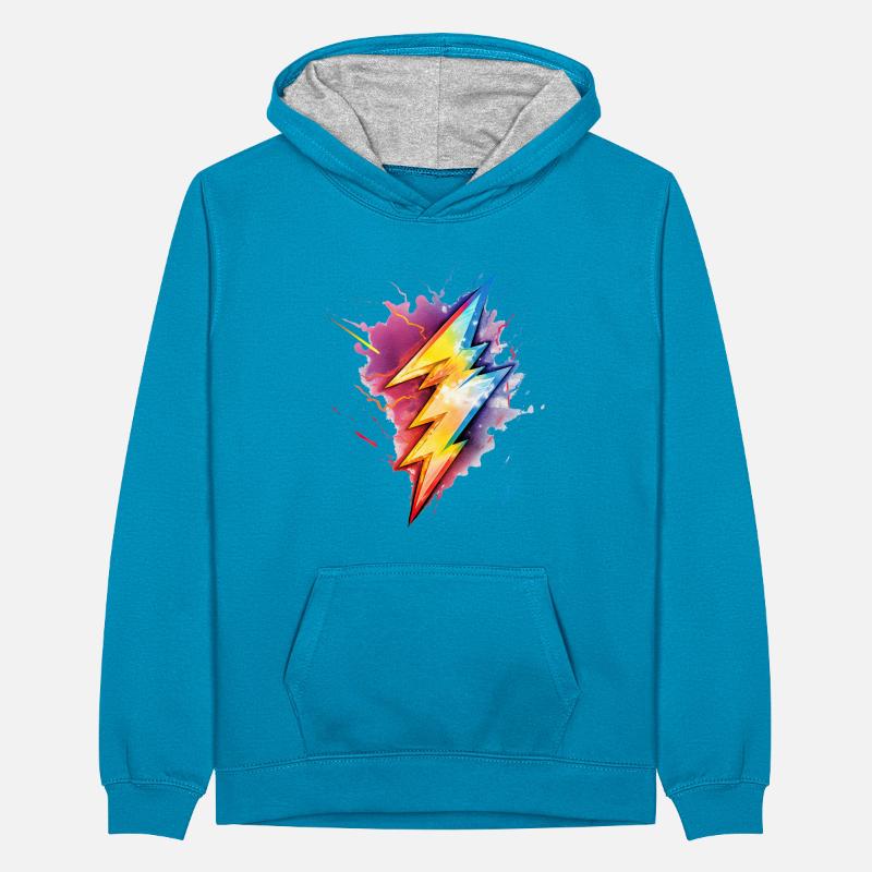 Rainbow Thunderstorm Magic-LGBT Pride Teenager Contrast Hoodie