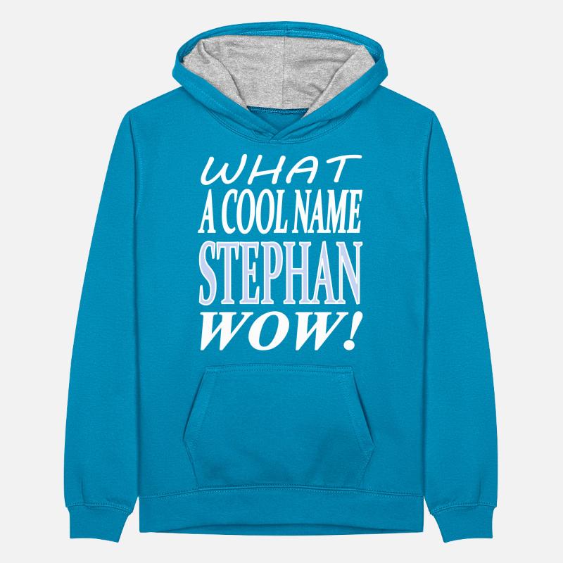 Ich heiße Stephan ich bin Stephan Geschenkidee Teenager Kontrast-Hoodie