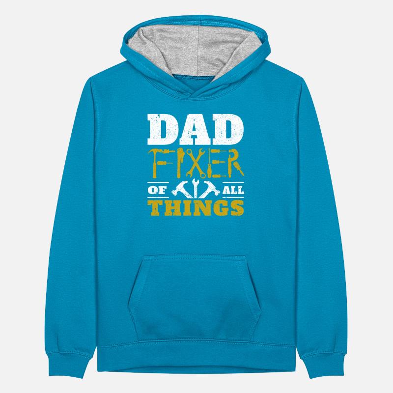 Dad Fixer aller Dinge Funny Tools Daddy Witze Teenager Kontrast-Hoodie