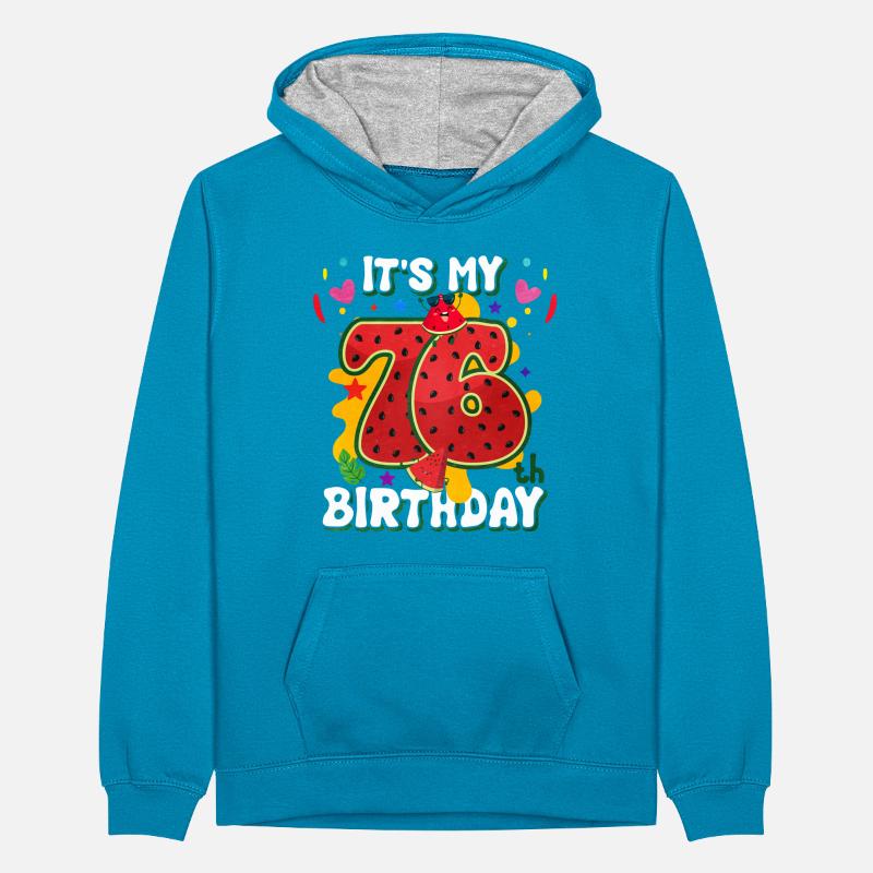76e anniversaire Pastèque Sweat à capuche contrasté Ado