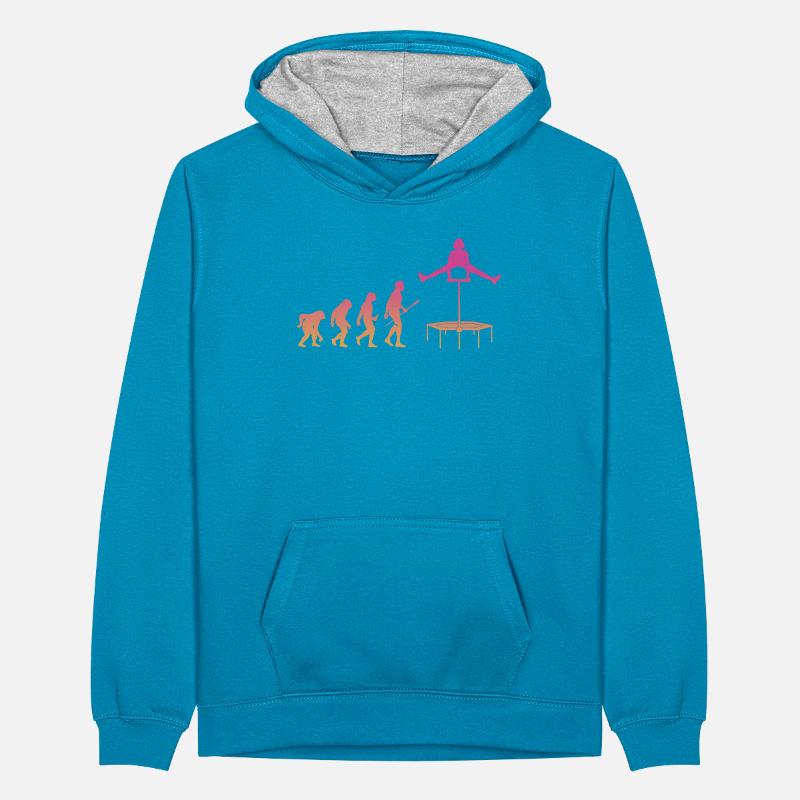 Evolution Trampoline Trampoline Gymnast Teenager Contrast Hoodie