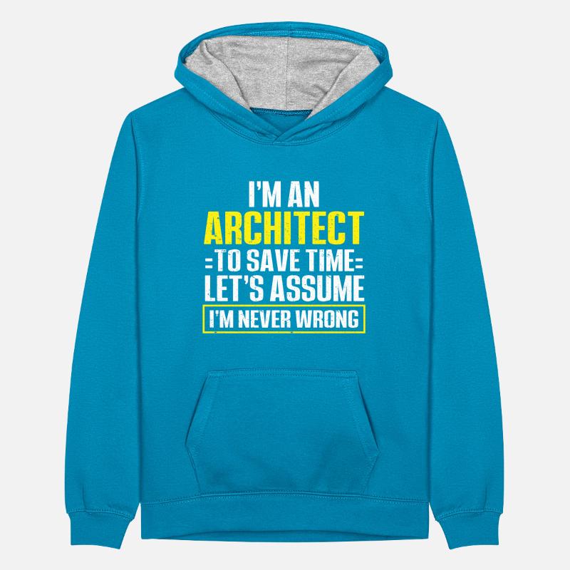 Architect's Gift, Architecture Lover Teenager Contrast Hoodie