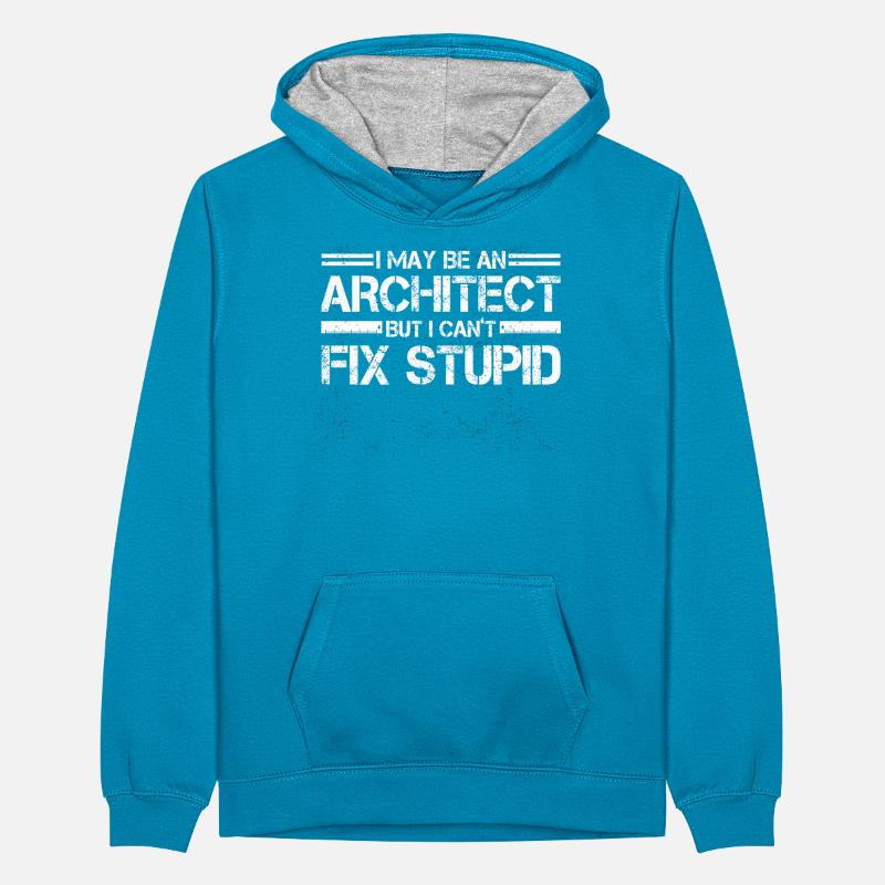 Architect's Gift, Architecture Lover Teenager Contrast Hoodie
