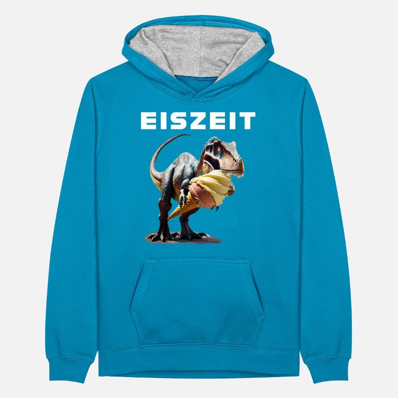 Eiszeit mit Dinosaurier Teenager Kontrast-Hoodie