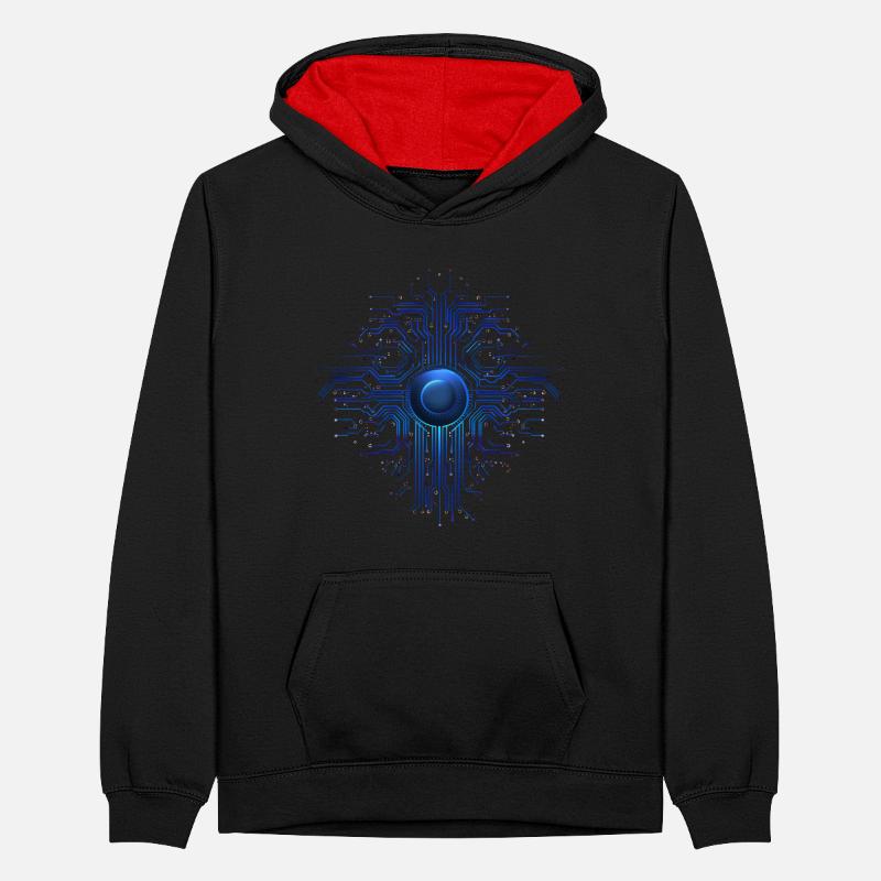 Machine Learning AI Data Science Circuit Teenager Contrast Hoodie