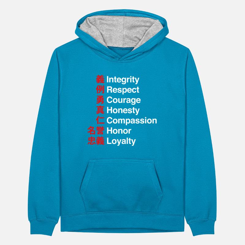 Bushido Code - Der Samurai-Wegcode Teenager Kontrast-Hoodie