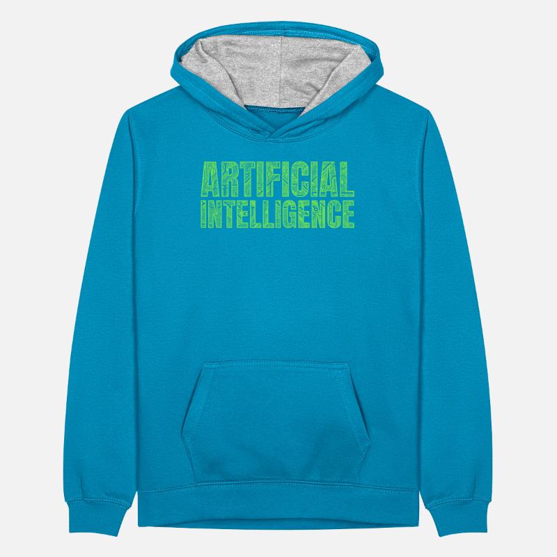 Machine Learning Artificial Intelligence Teenager Kontrast-Hoodie