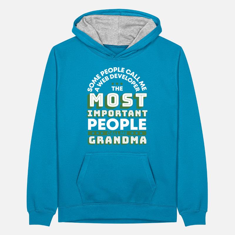 Web Entwickler Webdeveloper Oma Teenager Kontrast-Hoodie