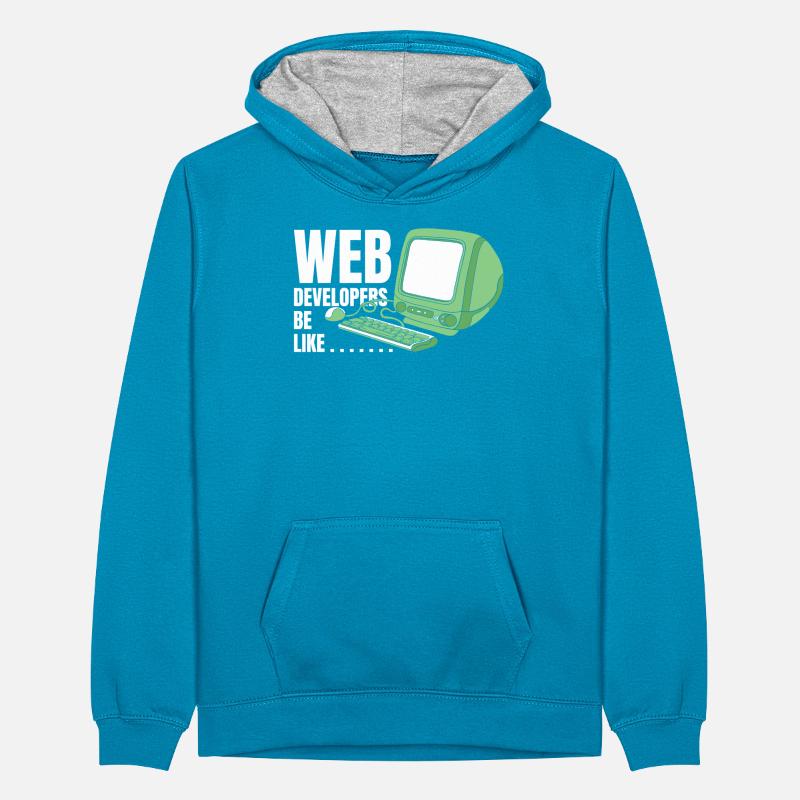 Web Entwickler Webdeveloper Lustig Teenager Kontrast-Hoodie