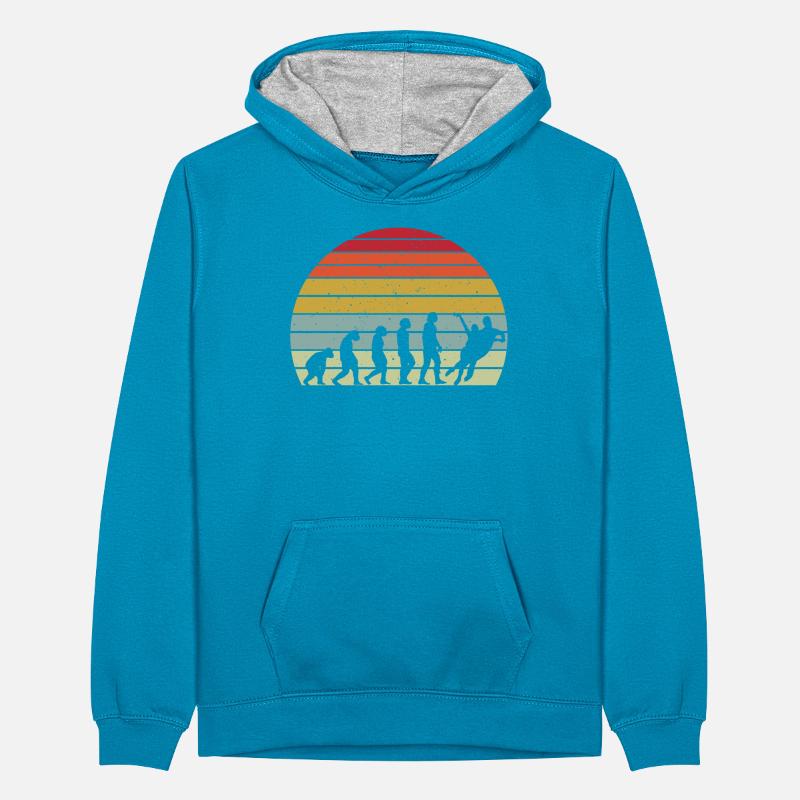 Retro Eistanzen Evolution Design Teenager Kontrast-Hoodie