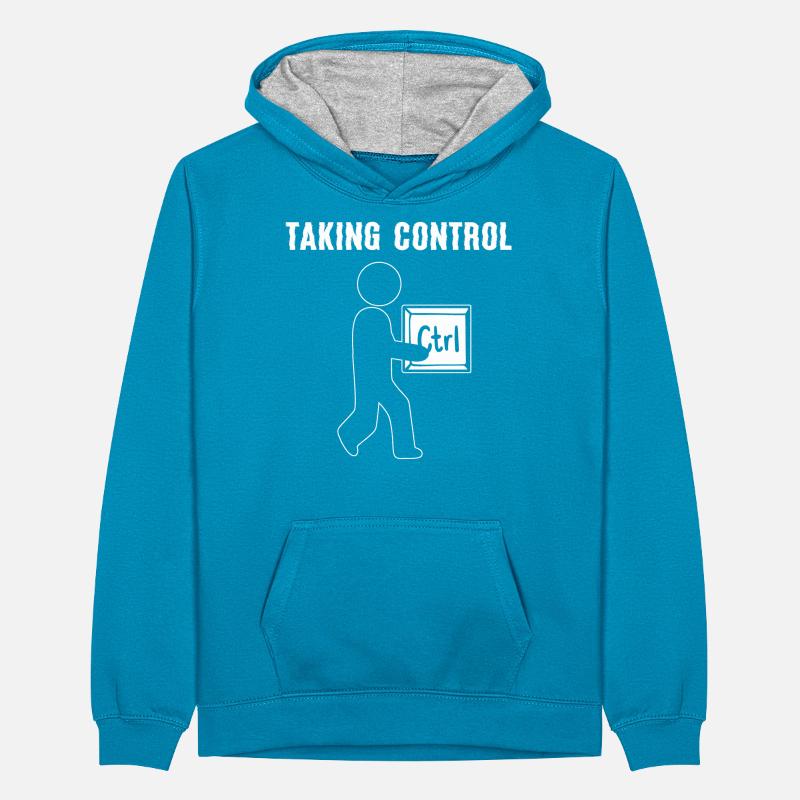 Taking Control Computerprogrammierer Teenager Kontrast-Hoodie