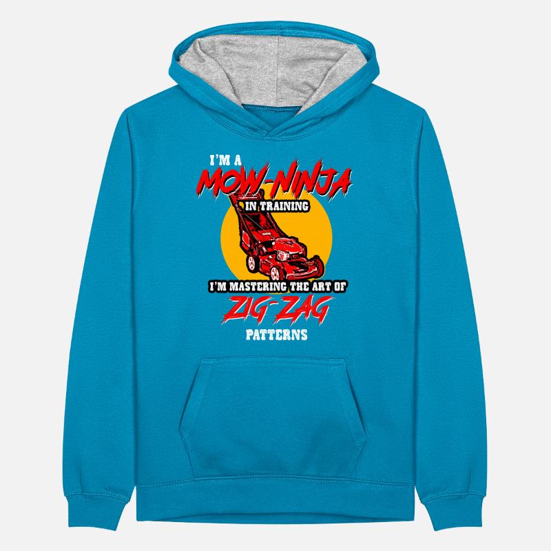 Lawn Care I'm A Mow Ninja In Training Teenager Contrast Hoodie