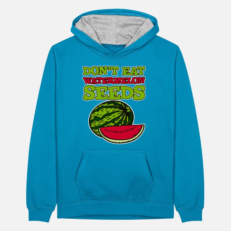 Ne mangez pas de graines de pastèque 2 Sweat à capuche contrasté Ado