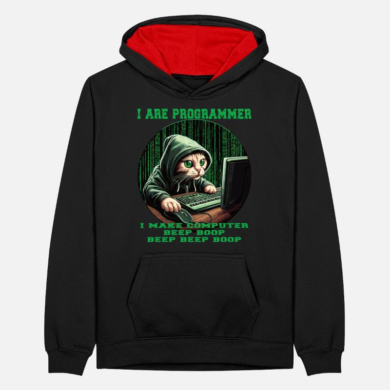 Ich bin Programmierer Teenager Kontrast-Hoodie