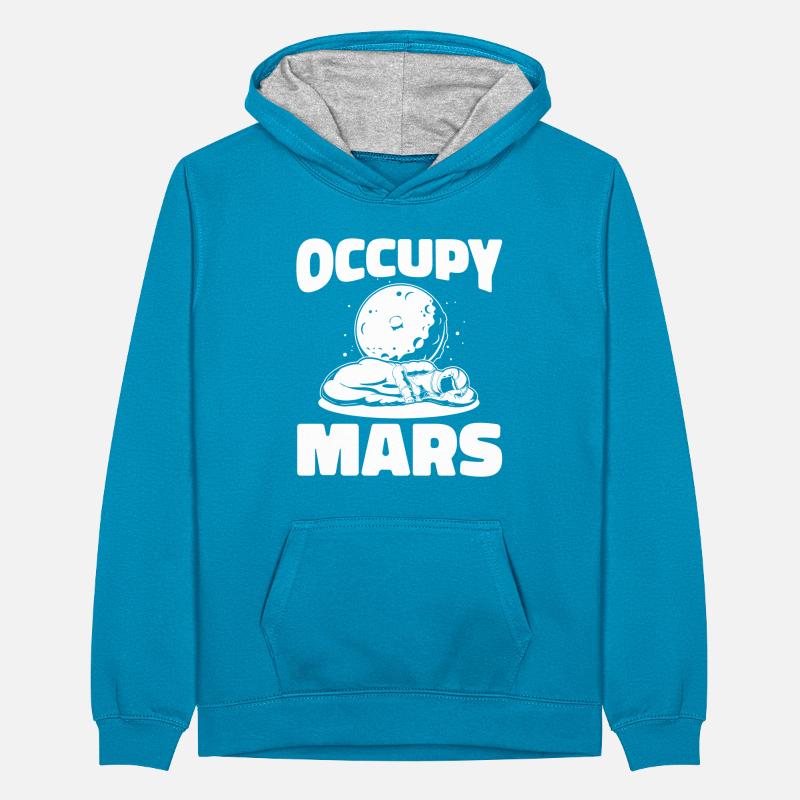Space, Space, Occupy, Mars Teenager Contrast Hoodie