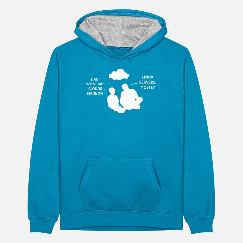 Linux Server Cloudscape Teenager Kontrast-Hoodie