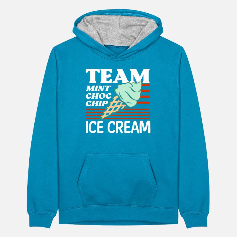 Team Mint Choc Eiswaffel Eiscreme Eis Teenager Kontrast-Hoodie
