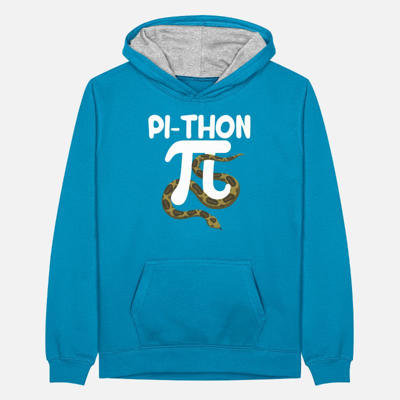 Pi-Thon Lustiger Pi-Tag Python Schlange Mathematik Teenager Kontrast-Hoodie