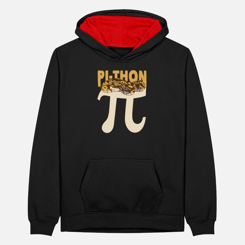 Pi-Thon Lustiger Pi-Tag Python Schlange Mathematik Teenager Kontrast-Hoodie