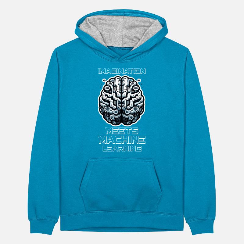 Artificial intelligence, machine learning, data Teenager Contrast Hoodie