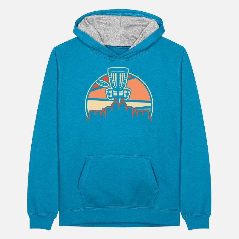 Frisbee Golf Disc Golf Teenager Contrast Hoodie