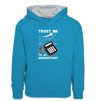 Funny Tax Advisor Accountant Gift - Teenager Contrast Hoodie - peacock blue/heather grey - Front