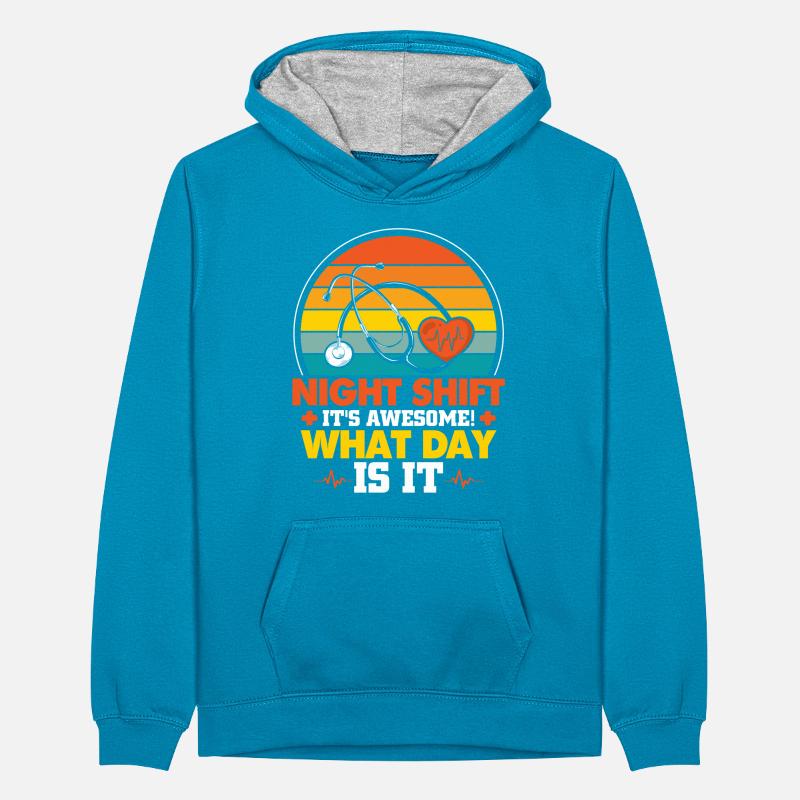Night Shift It's Awesome Teenager Kontrast-Hoodie