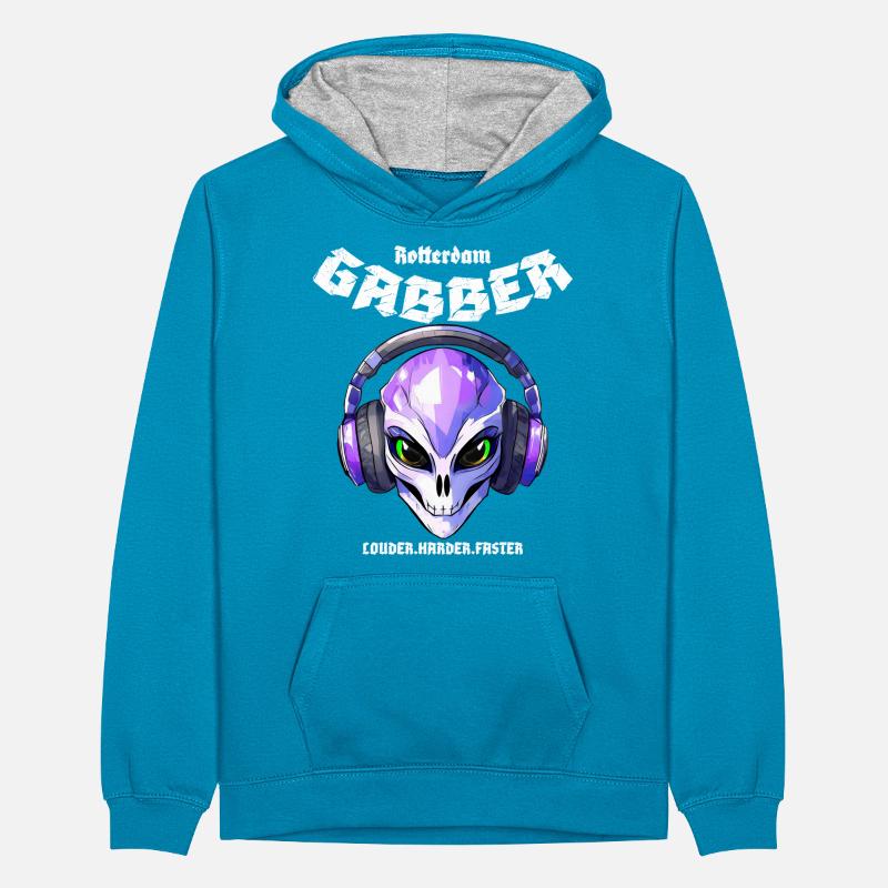 Gabber Rotterdam Techno Hardcore Speedcore Sweat à capuche contrasté Ado