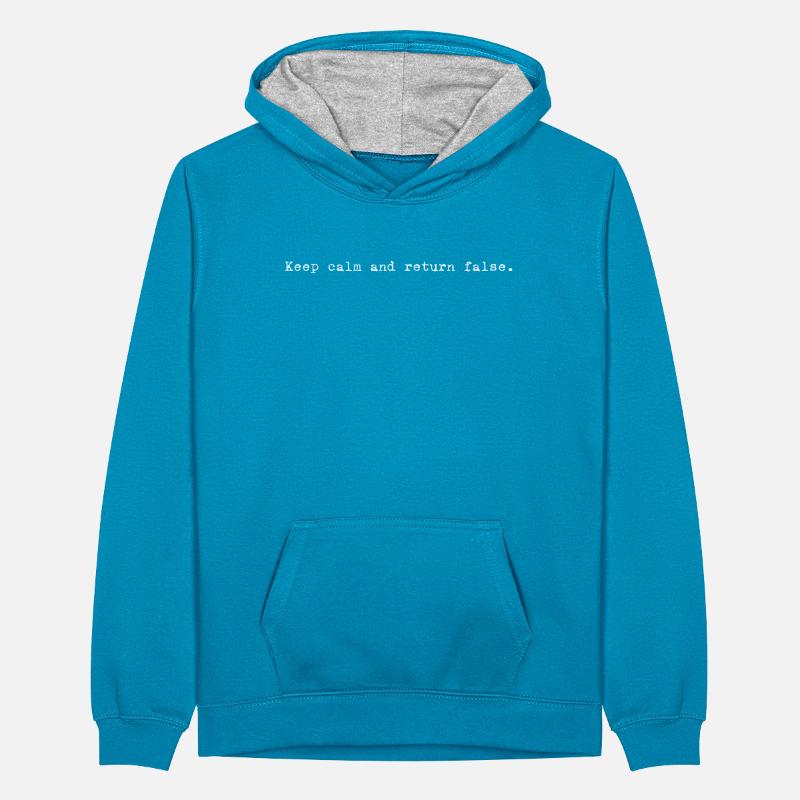 Keep Calm, Return False – Serene Coding Design Teenager Kontrast-Hoodie