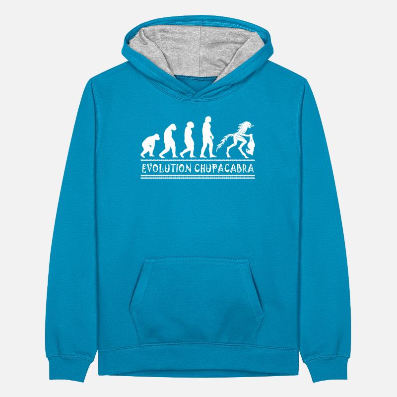 Cryptozoologists Chupacabra Creatures Evolution Teenager Contrast Hoodie