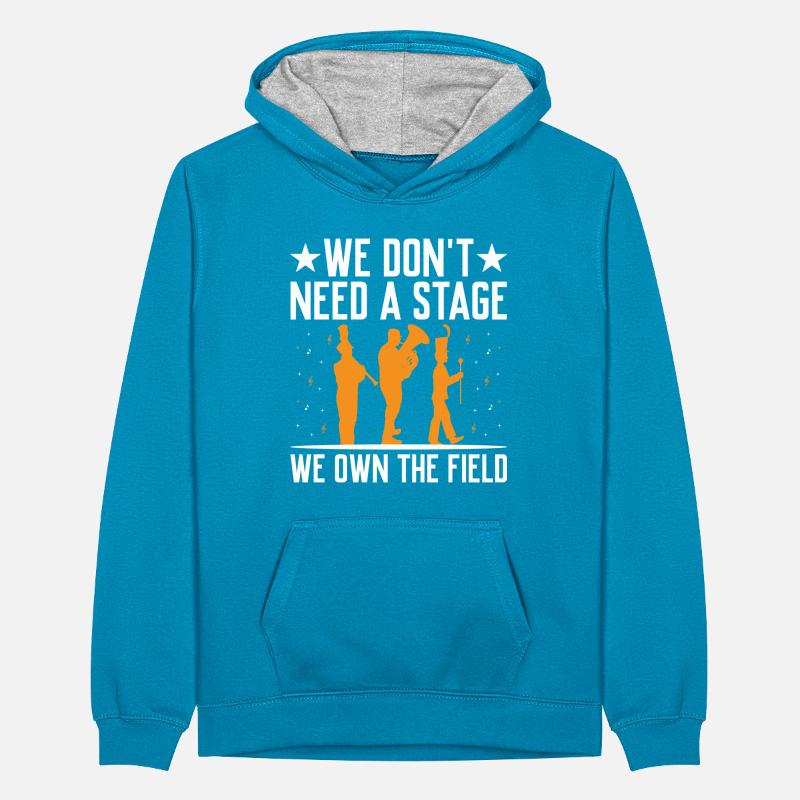 Marching Band Sayings Funny Marching Instruments Teenager Contrast Hoodie