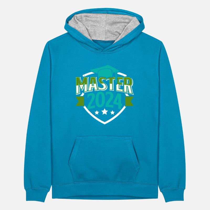 Master 2024 Master's Degree Passed Party Teenager Contrast Hoodie